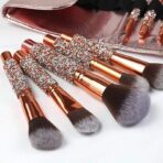 10pcs Diamond-Encrusted Makeup Brush Set - Image 3