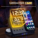 5-in-1 Wireless Charging Dock with LED Alarm Clock - Image 2