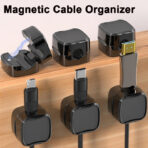 Magnetic Cable Organizer Clips for Desk, Car & Nightstand