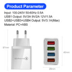 4-Port USB Quick Charge 3.0 Phone Charger Adapter - Image 4
