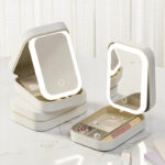 LED Makeup Mirror Storage Box with Touch Light