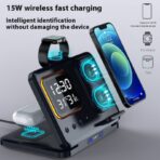 5-in-1 Wireless Charging Dock with LED Alarm Clock - Image 10